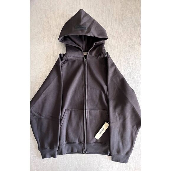 Fear of God Other - FEAR OF GOD Essentials Oversized Cotton-Jersey Zip-Up Hoodie Black Medium NWT